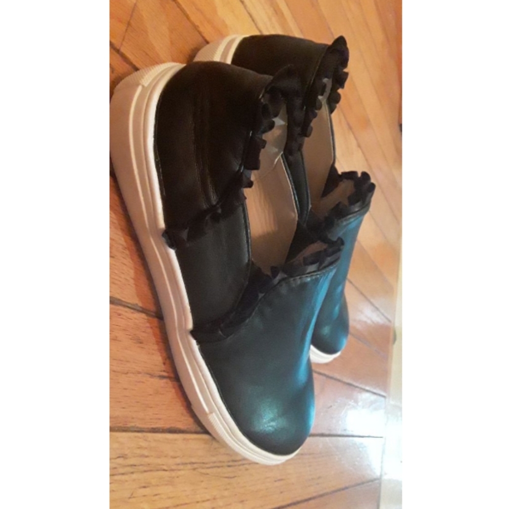 faux leather slip on shoes